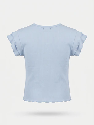 Polera Coquette Niña Celeste