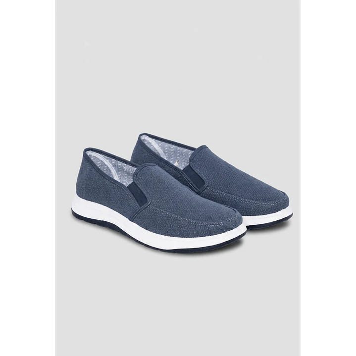Zapatilla Lona Hombre Azul 1