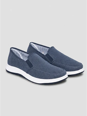Zapatilla Lona Hombre Azul