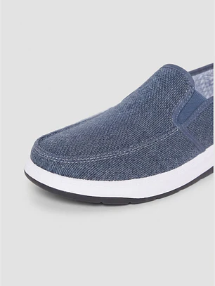 Zapatilla Lona Hombre Azul