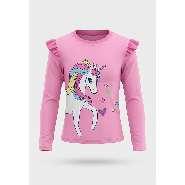 Traje Baño Bikini Unicornio Niña Rosado 1