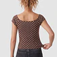 Polera Lunares Mujer Café - Miniatura 2