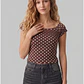 Polera Lunares Mujer Café - Miniatura 1