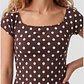 Polera Lunares Mujer Café - Miniatura 4