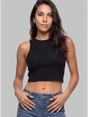 Polera Halter Mujer Negro