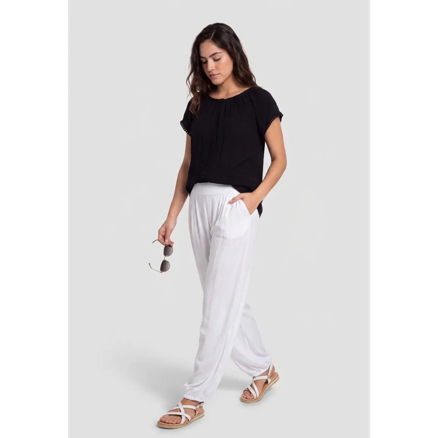 Blusa Elasticada Mujer Negro 3