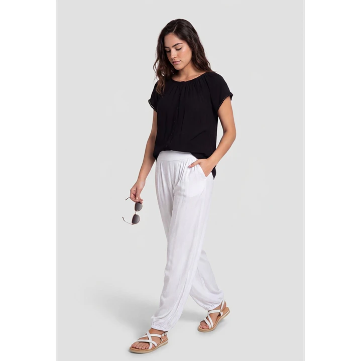Blusa Elasticada Mujer Negro 3
