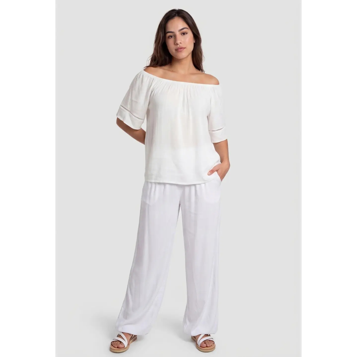 Blusa Elasticada  Mujer Crudo 4