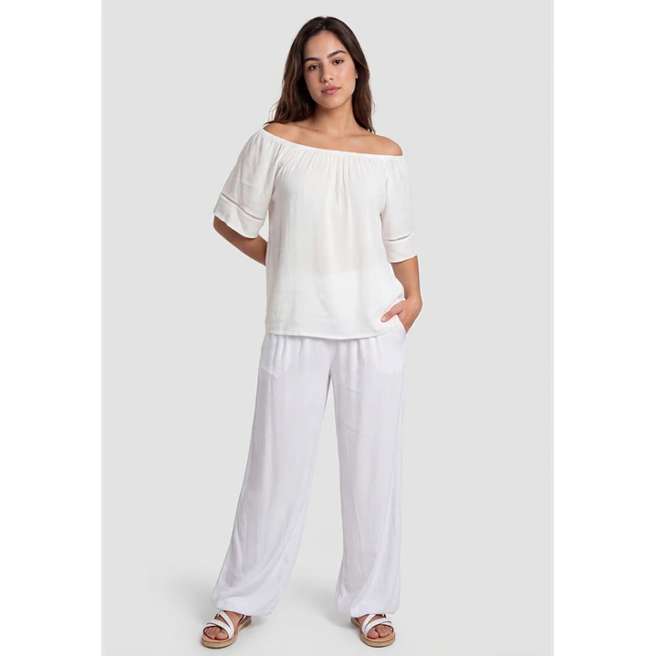 Blusa Elasticada  Mujer Crudo 4