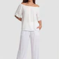 Blusa Elasticada  Mujer Crudo - Miniatura 4