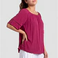 Blusa Elasticada Mujer Fucsia - Miniatura 1