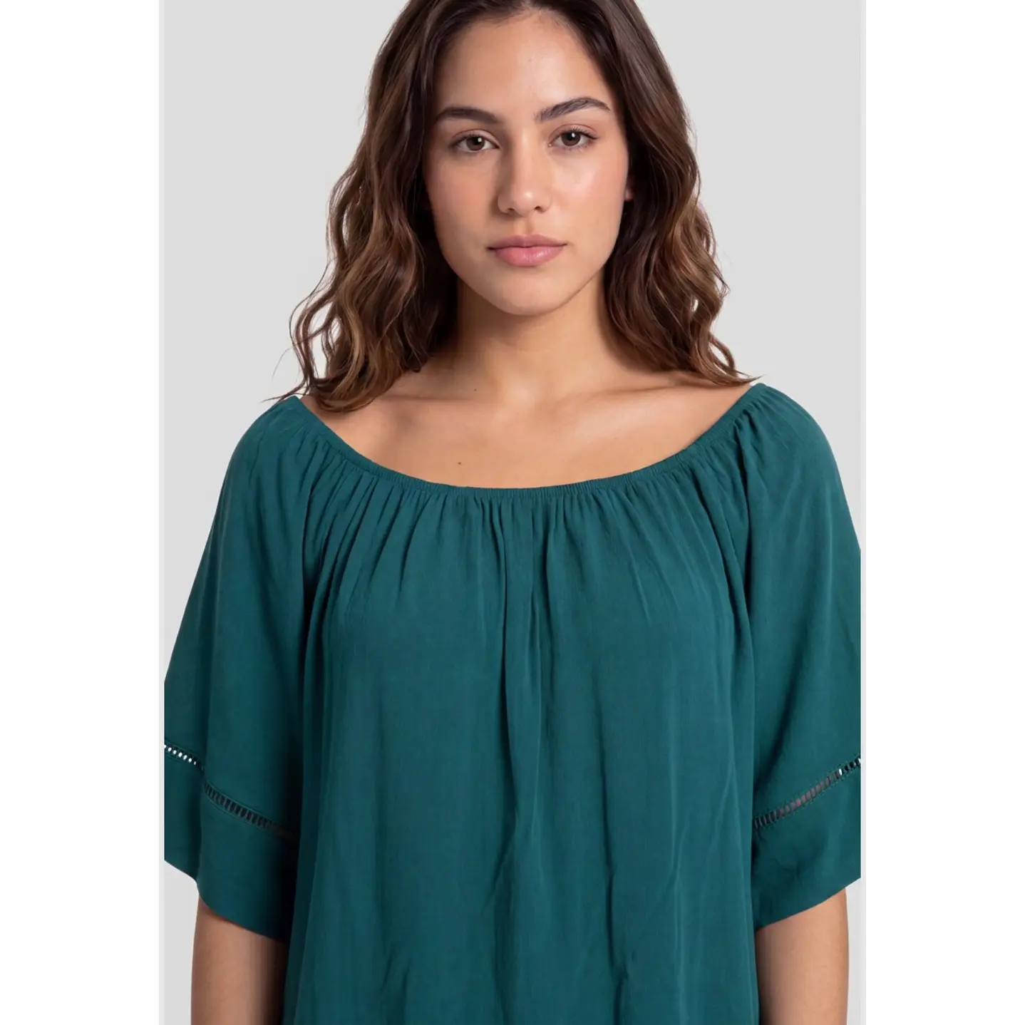 Blusa Elasticada  Mujer Petroleo 4