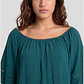 Blusa Elasticada  Mujer Petroleo - Miniatura 4