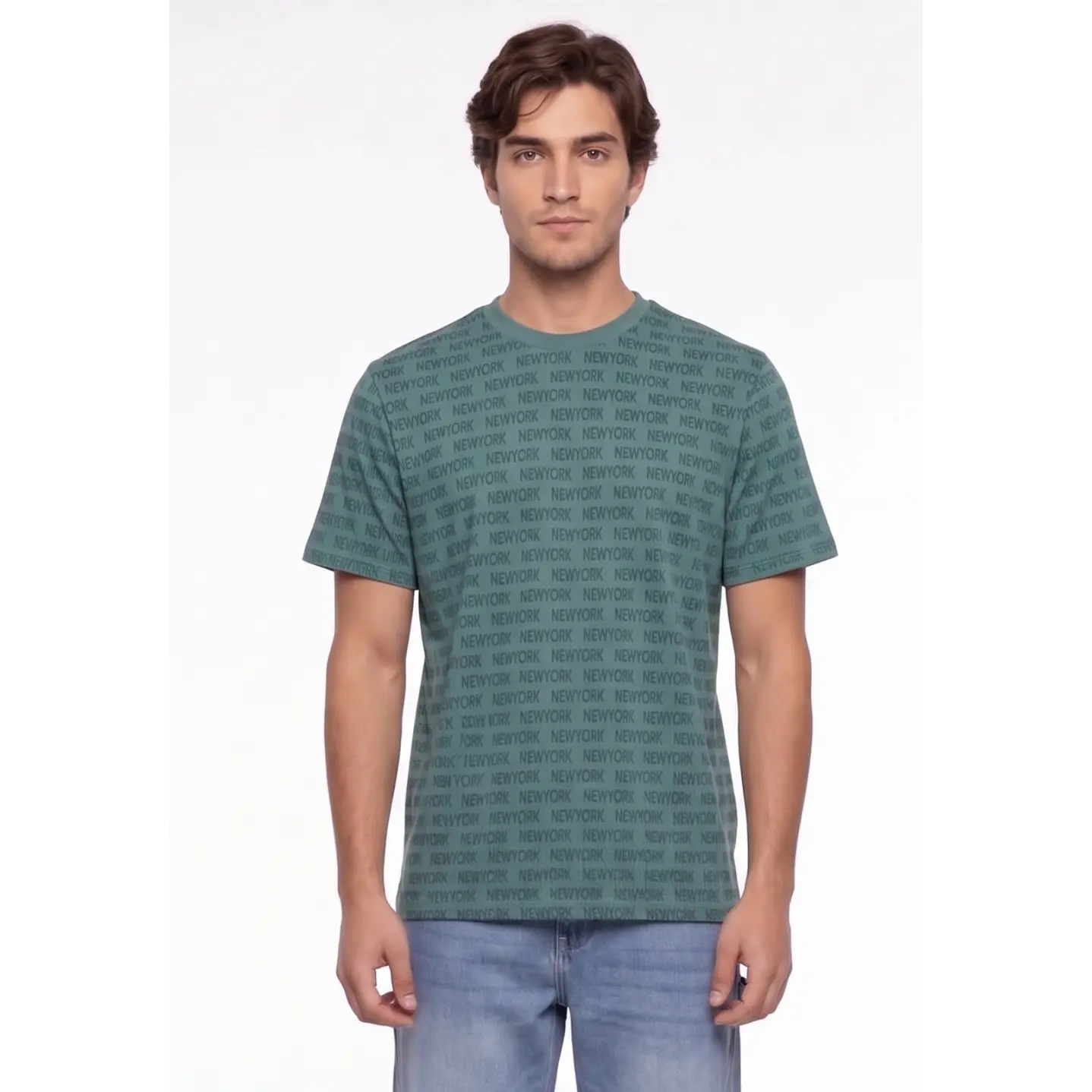 Polera New york Hombre Verde 1