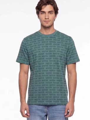 Polera New york Hombre Verde