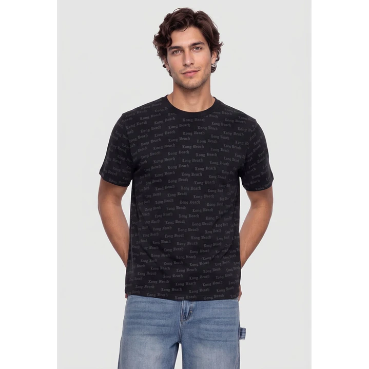 Polera Long Beach Hombre Negro 1