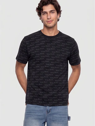 Polera Long Beach Hombre Negro