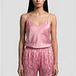 Pijama Corto Satin Mujer Rosado - Miniatura 1