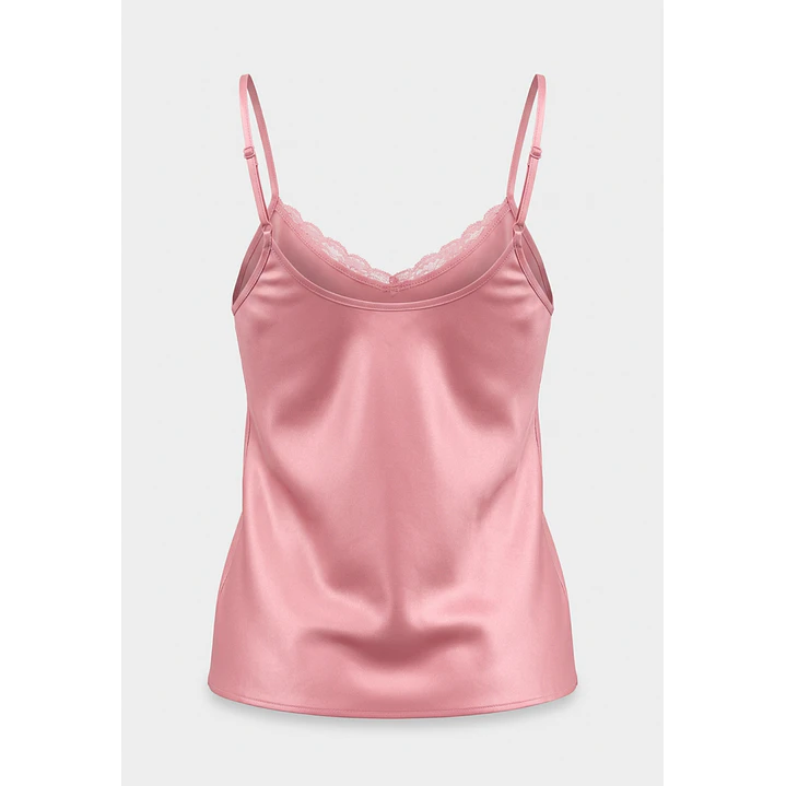 Pijama Corto Satin Mujer Rosado 3