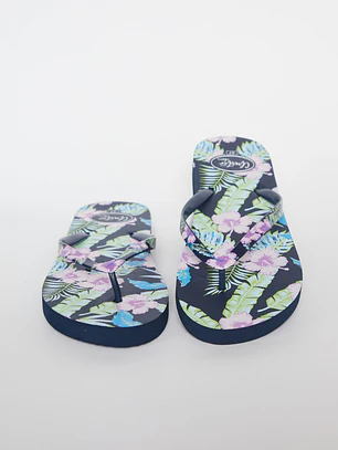Hawaiana Print Mujer Negro