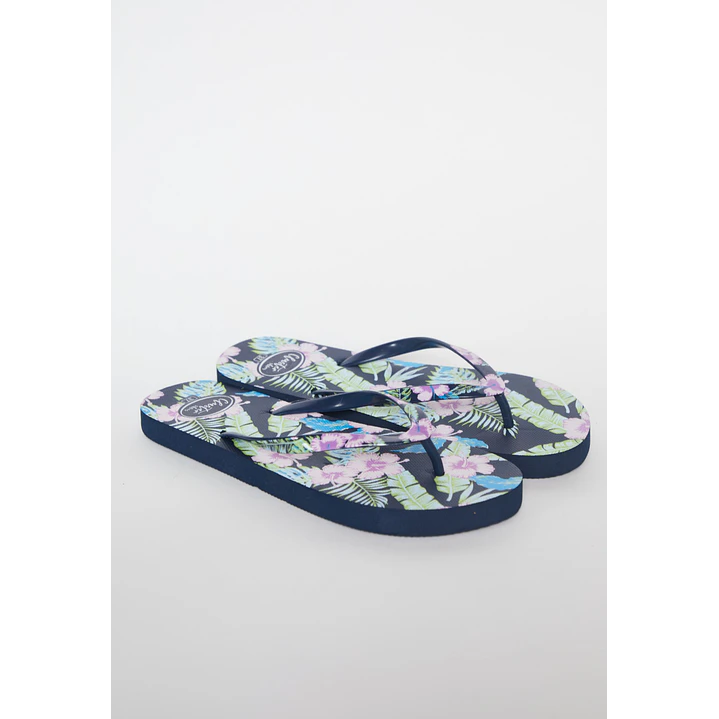Hawaiana Print Mujer Negro 1