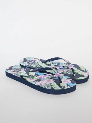Hawaiana Print Mujer Negro