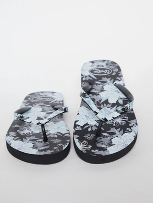 Hawaiana Floral Mujer Negro