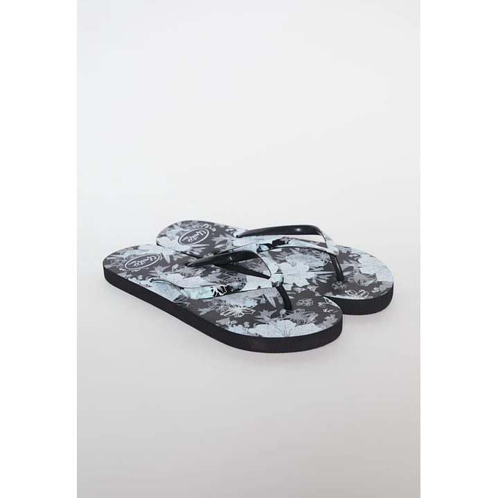 Hawaiana Floral Mujer Negro 1