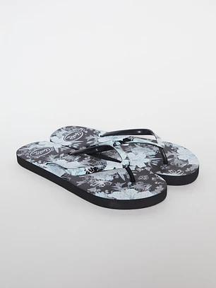 Hawaiana Floral Mujer Negro