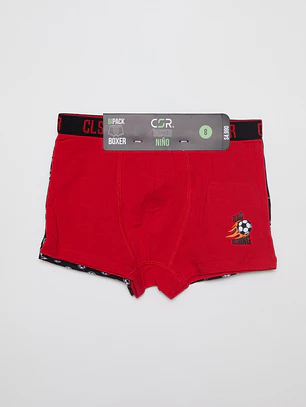 Boxer Bipack Medio Niño Negro