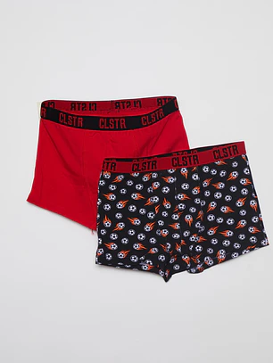 Boxer Bipack Medio Niño Negro