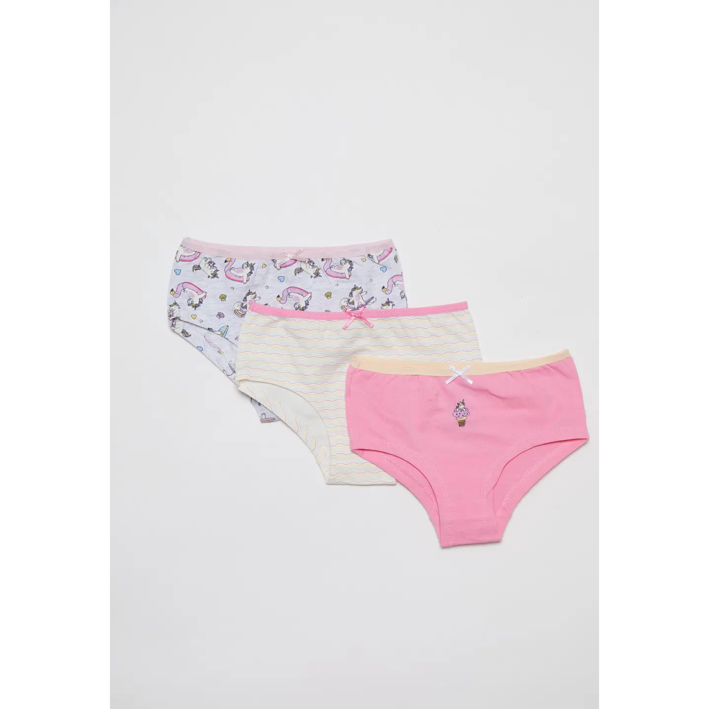 Calzón Tripack Bikini Niña Gris 1