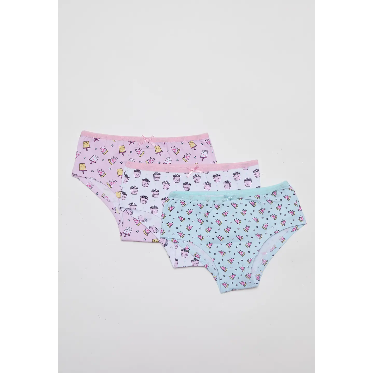 Calzón Tripack Bikini Niña Rosado 1