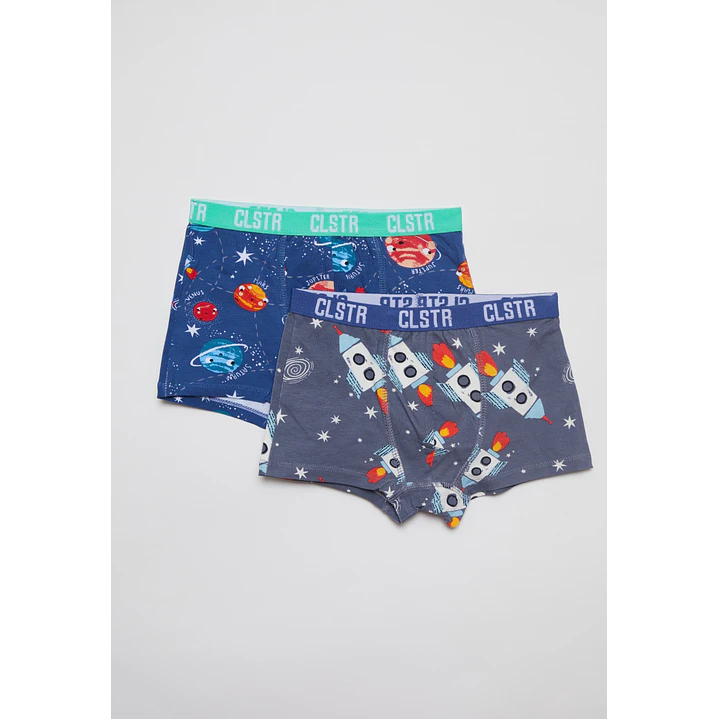 Boxer Bipack Medio Niño Azul 1