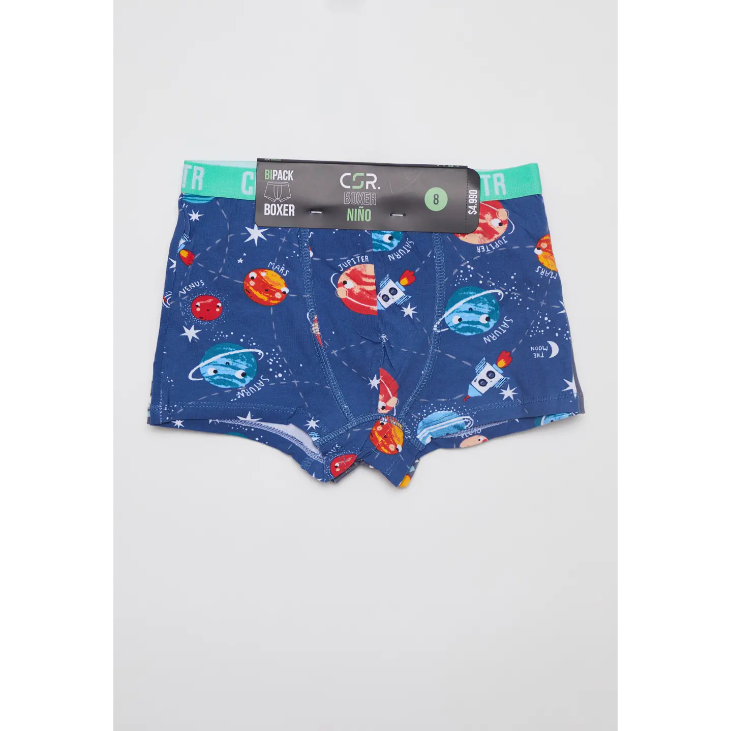 Boxer Bipack Medio Niño Azul 2