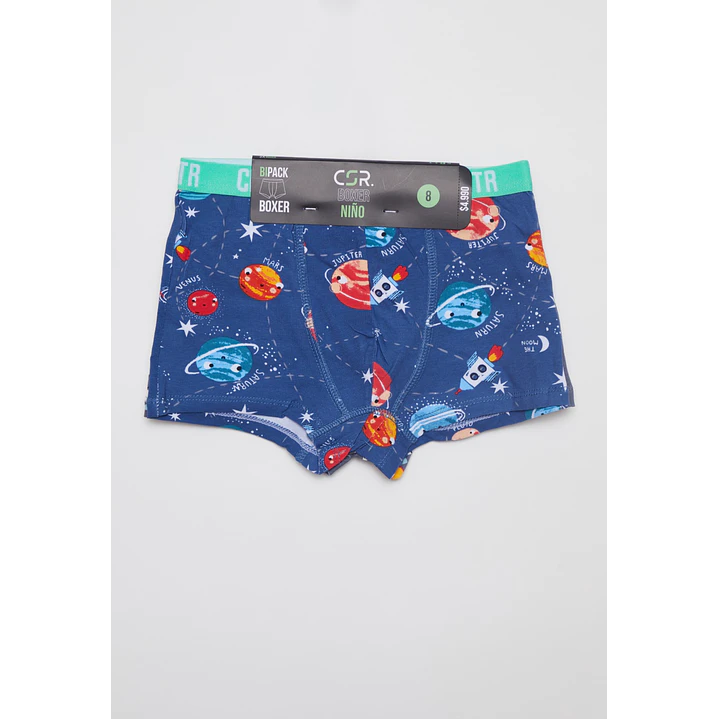Boxer Bipack Medio Niño Azul 2