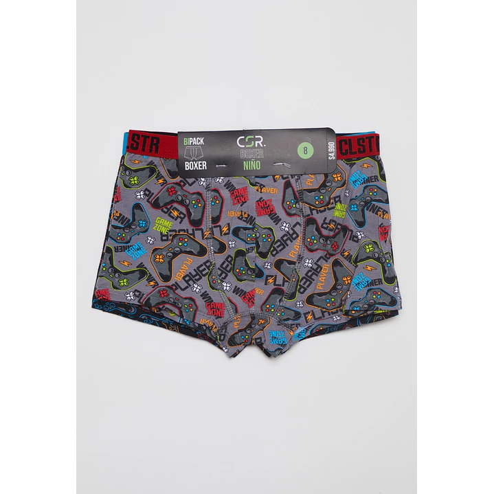 Boxer Bipack Medio Niño Negro 2