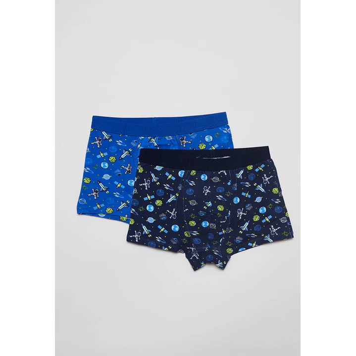 Boxer Bipack Medio Niño Azul 1