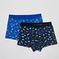 Boxer Bipack Medio Niño Azul - Miniatura 1