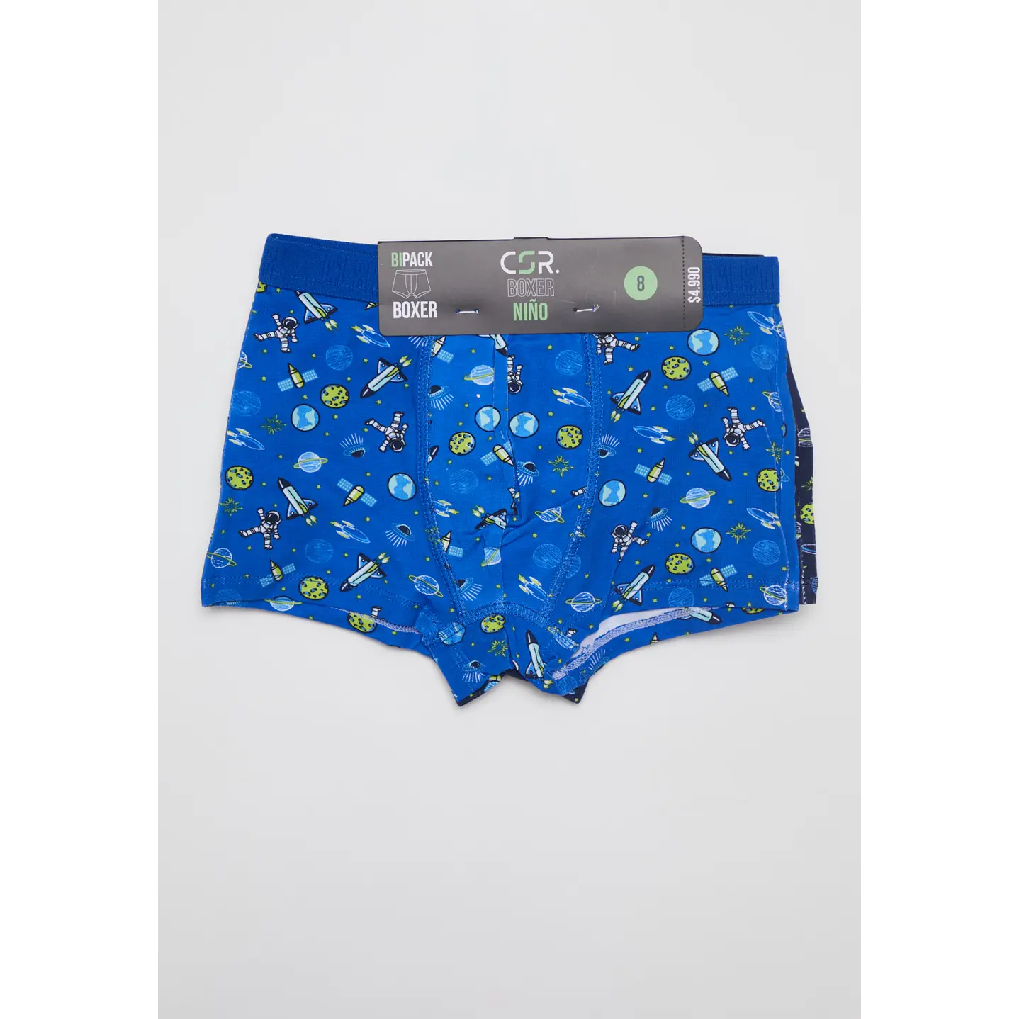 Boxer Bipack Medio Niño Azul 2