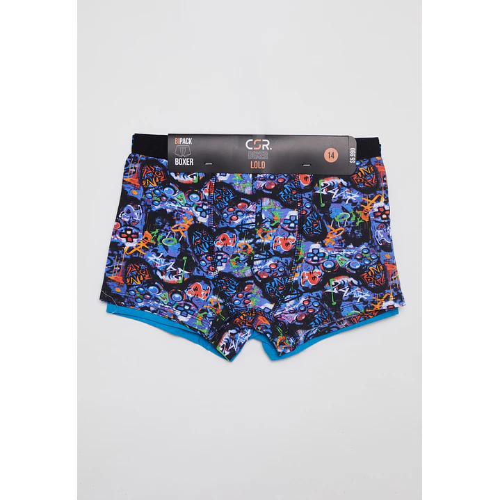 Boxer Bipack Medio Lolo Azul 2