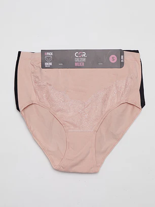 Calzón Bipack Maxi Mujer Negro