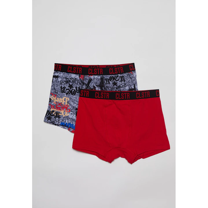 Boxer Bipack Medio Hombre Rojo 1