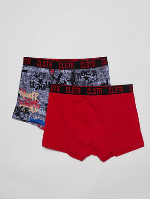 Boxer Bipack Medio Hombre Rojo