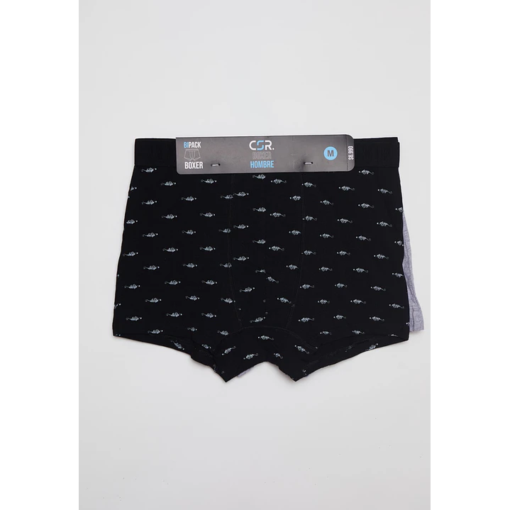 Boxer Bipack Medio Hombre Gris 2