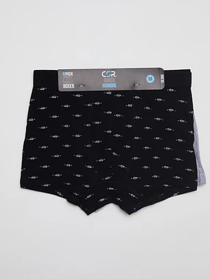 Boxer Bipack Medio Hombre Gris