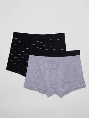 Boxer Bipack Medio Hombre Gris
