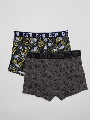 Boxer Bipack Medio Hombre Gris