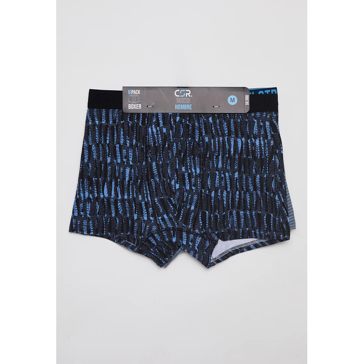 Boxer Bipack Medio Hombre Azul 2