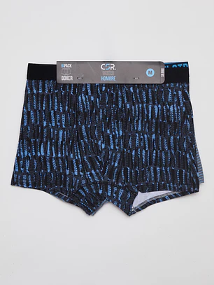 Boxer Bipack Medio Hombre Azul